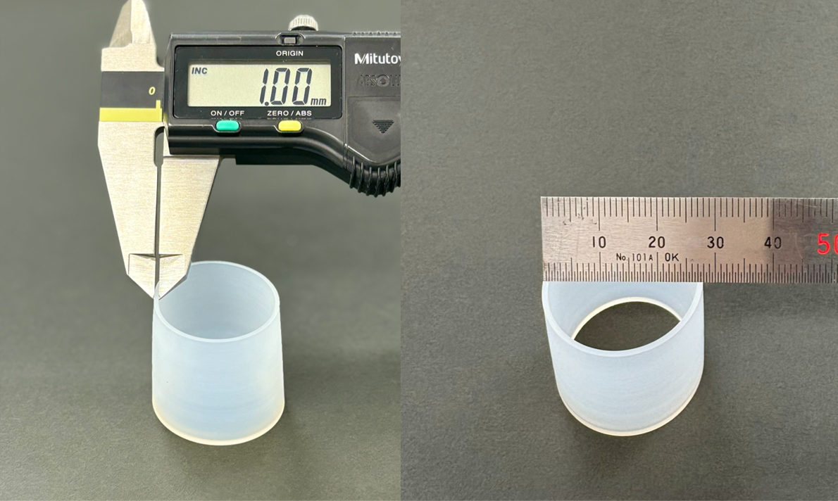シリコーンゴム 薄肉切削加工